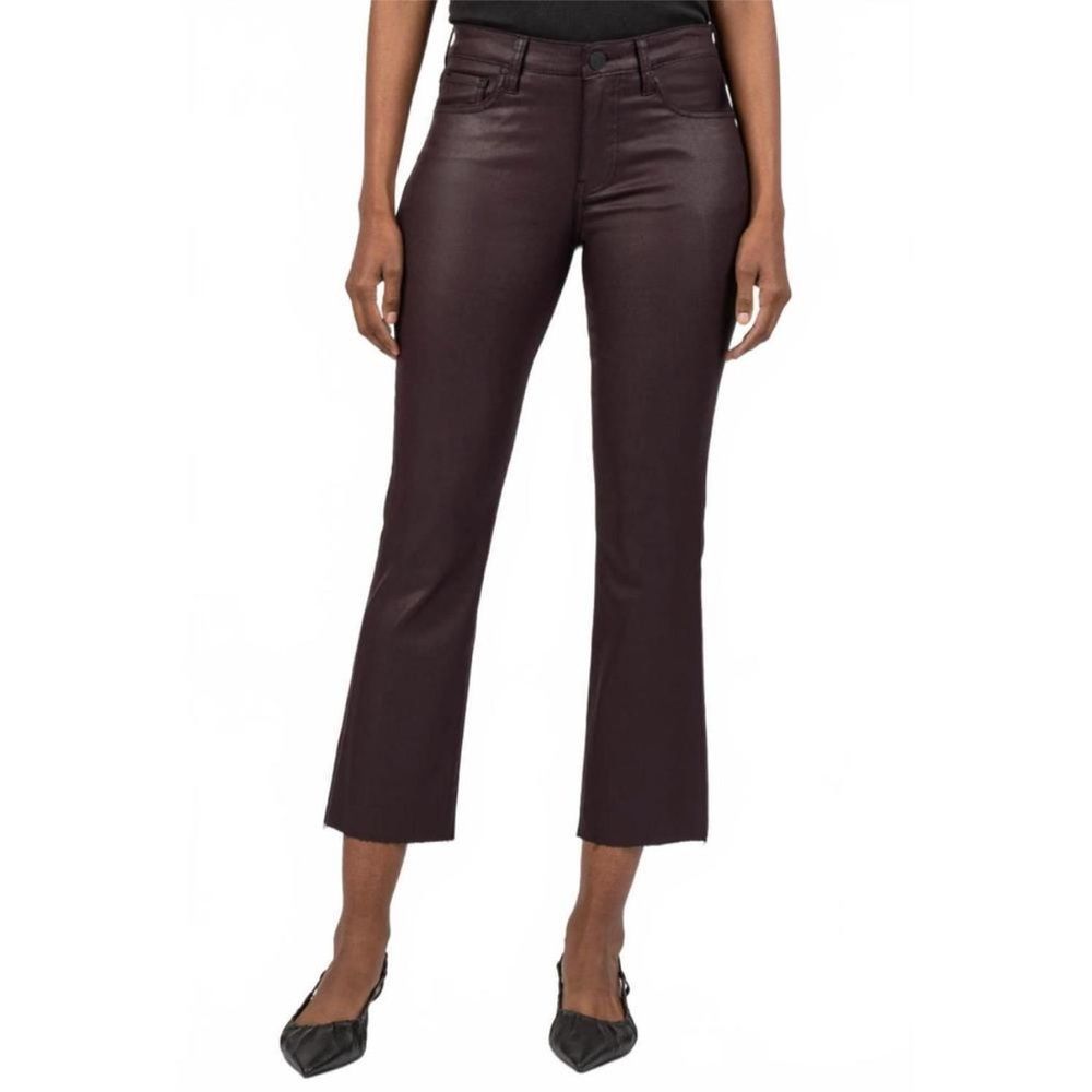 New Kut From The Kloth Kelsey High Rise Ankle Flare Jeans In Sangria 6